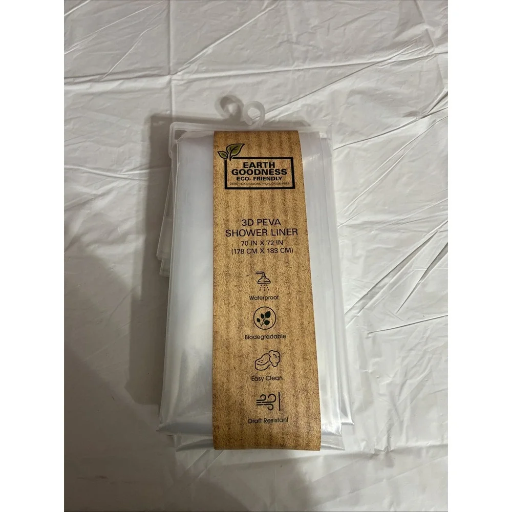 Earth Goodness Eco Friendly 3D Pecan Shower Liner 70inx72in